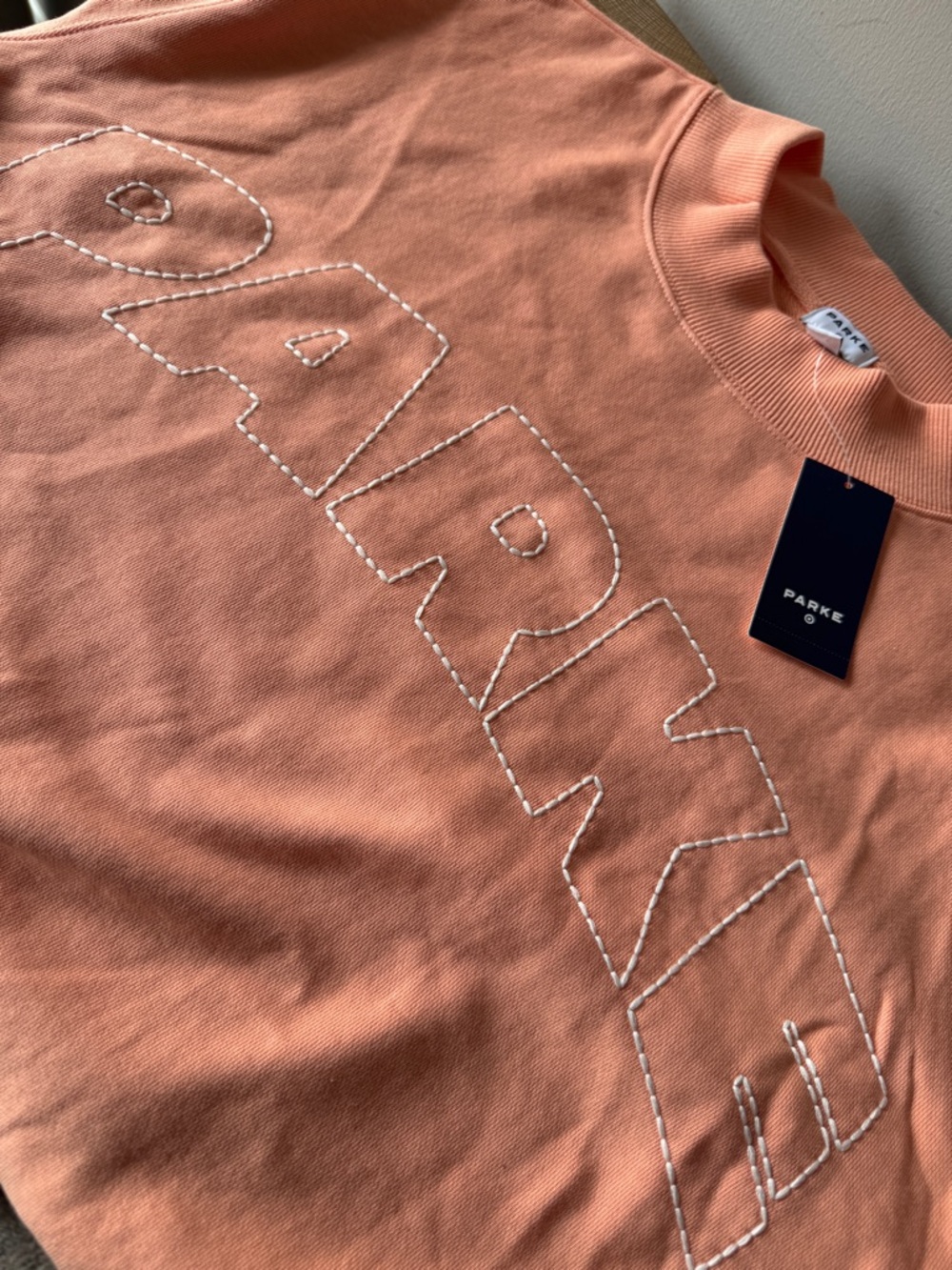 Parke x Target | Women's Mockneck Pullover Sweatshirt | Peach Orange L/XL NWT! - Picture 10 of 13